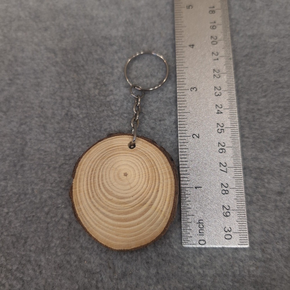 Pine Ridge Day Camp Equestrian Center Wooden Log Slice Keychain - Picture 2 of 2